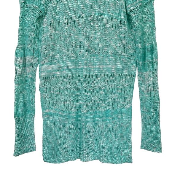 EE:SOME Womens Knit Cardigan Sweater Top Shirt Green White Button Down Size M L - Picture 8 of 12